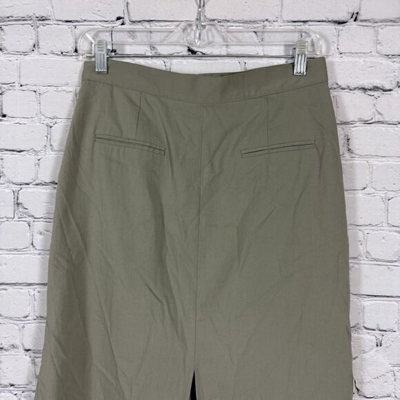 The Frankie Shop Maxi Skirt Olive Women S High Waisted Side Back Slits Pockets - Picture 10 of 16